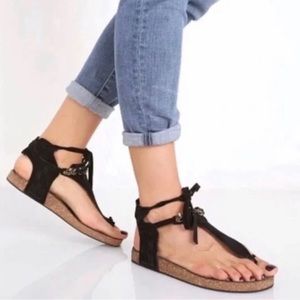 Free People Collins Footbead Sandal in Stone Size 39 (US 8)